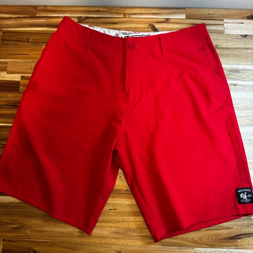 VANS Vanphibian Walk Swim Shorts 30 Red Hybrid Quick Dry Boardshorts